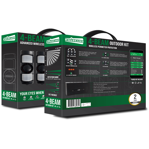 KwêBeams Wireless Warning System 3 KwêBeams 4 Beam Outdoor Security Kit
