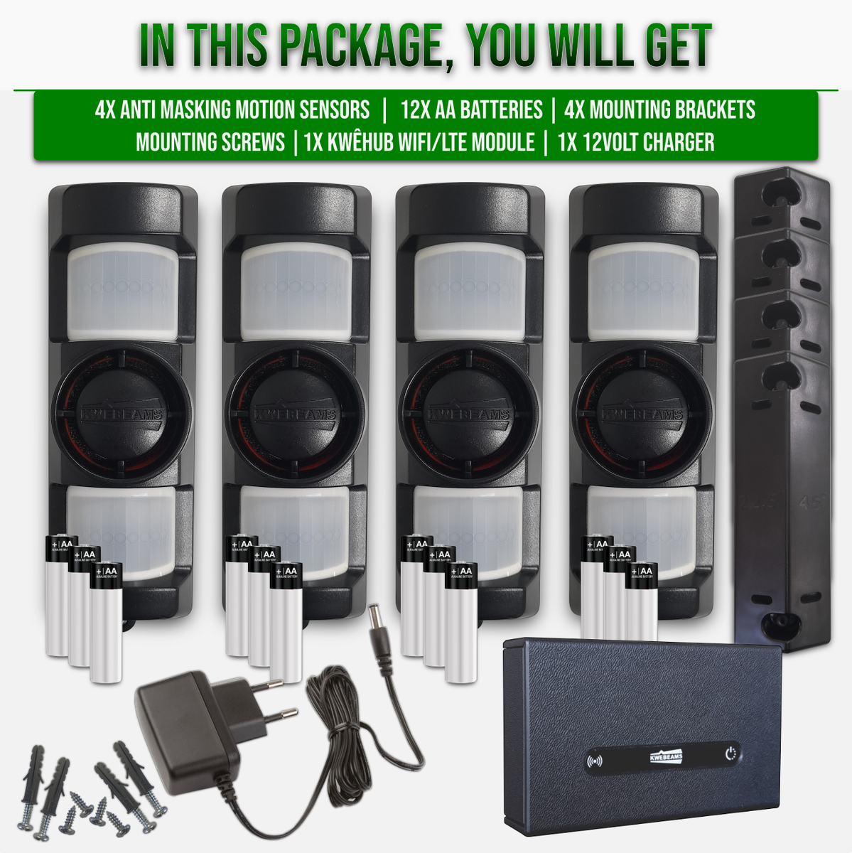 KwêBeams 4 Beam Outdoor Security Kit 2 KwêBeams 4 Beam Outdoor Security Kit